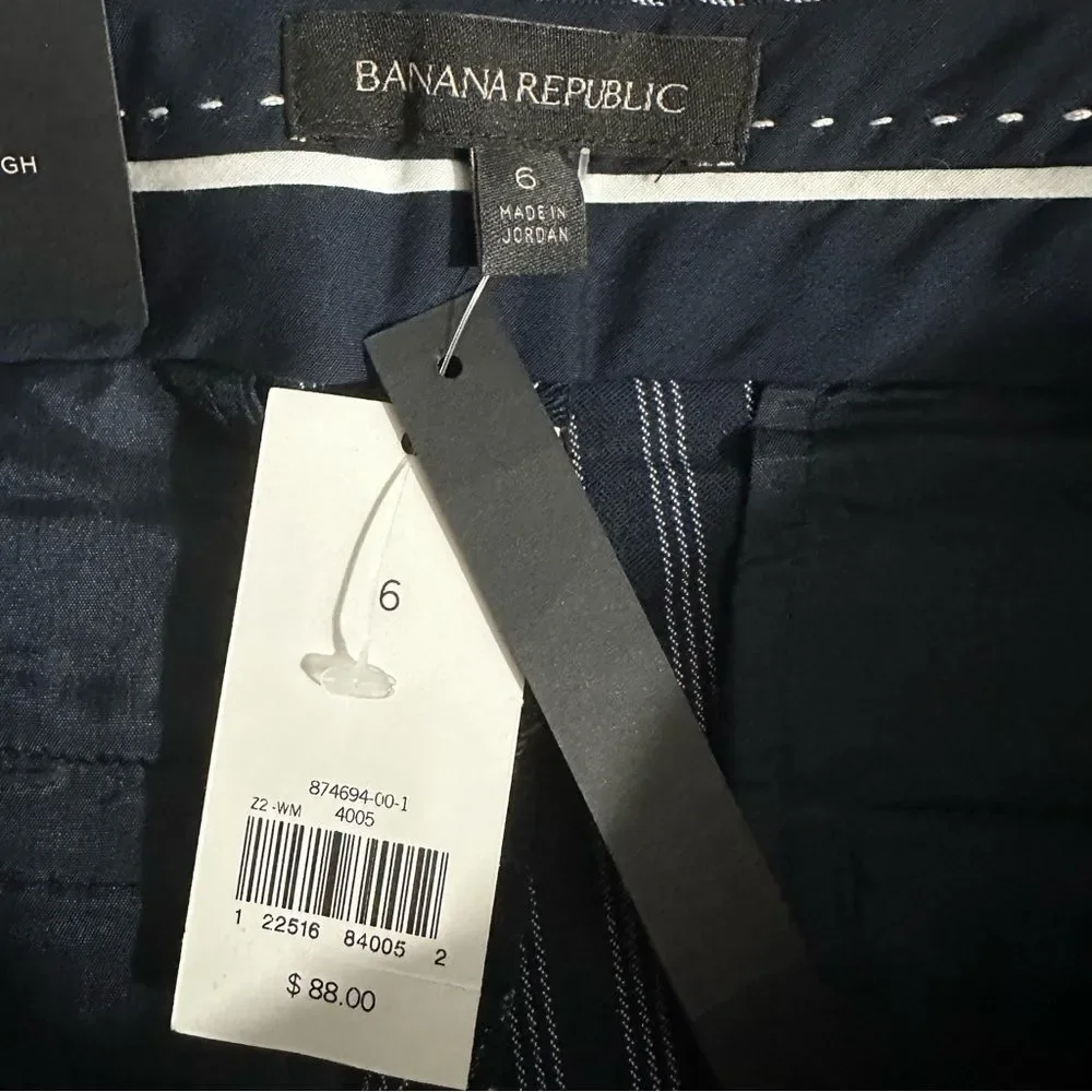 Banana Republic Sloan Skinny-Fit Stripe Pants NWT Size 6 Office Sophisticated